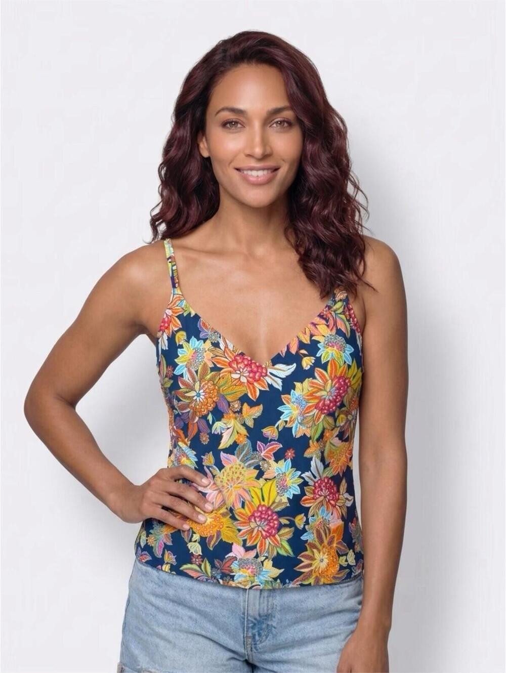 Bleu Rod Beattie Floral Tankini Swim Top Size 20W NWT MSRP $109